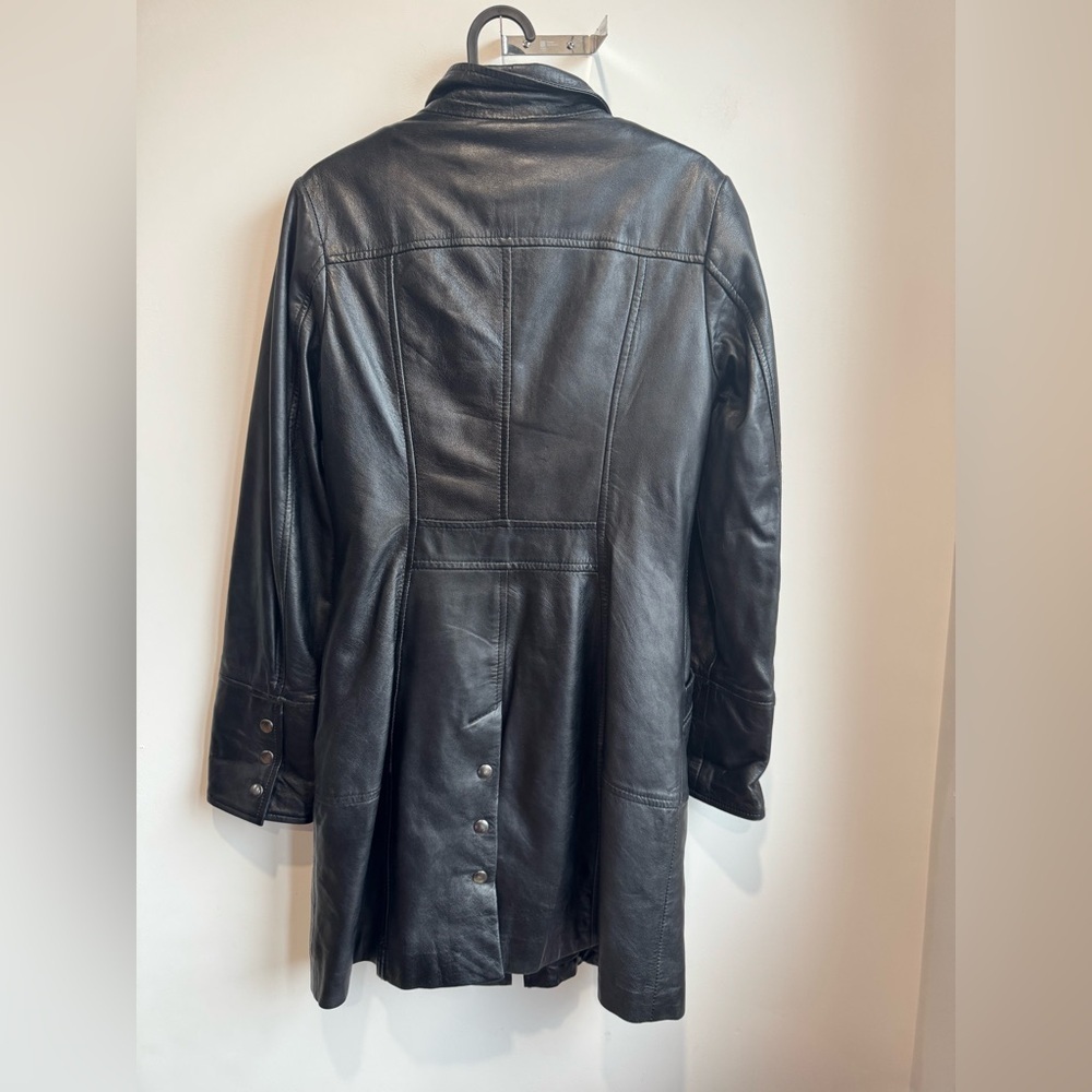 Danier Black Leather Long Jacket - Picture 3 of 16